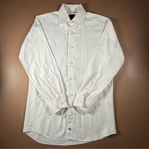 David Donahue White Dress Shirt Trim Fit 15 32/33 French Cuff
